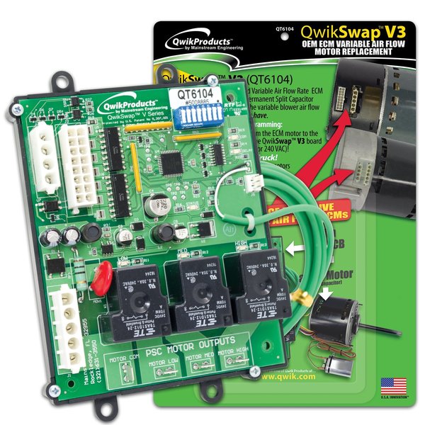 Qwikproducts QwikSwap V3 Variable airflow ECM replacement - 3 speed QT6104